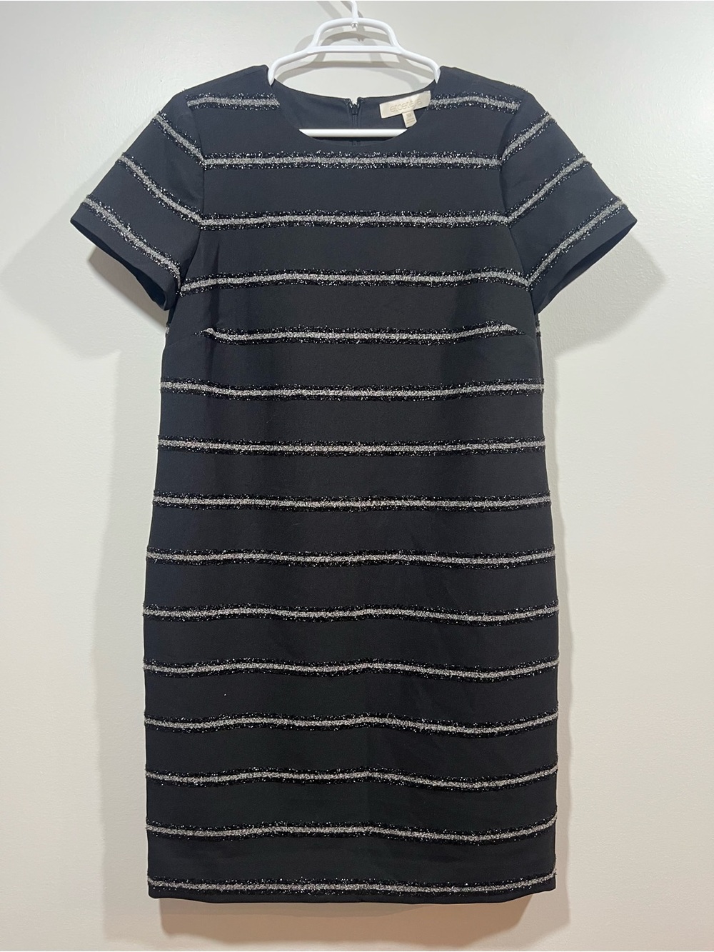Etcetera Women’s Black Metallic Short Sleeve Dress Size 10